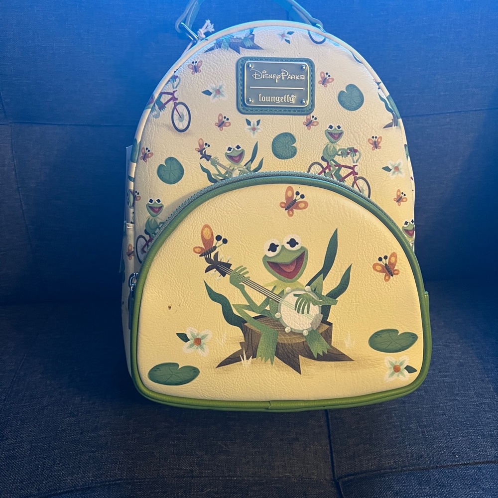 Disney Park’s Exclusive Kermit the Frog Loungefly backpack. NWT